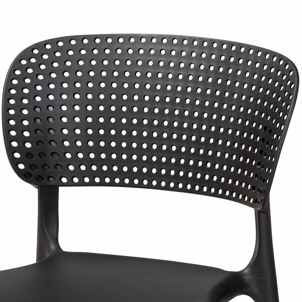 Black Finished Polypropylene Plastic 4-Piece Stackable Dining Chair Set J5588