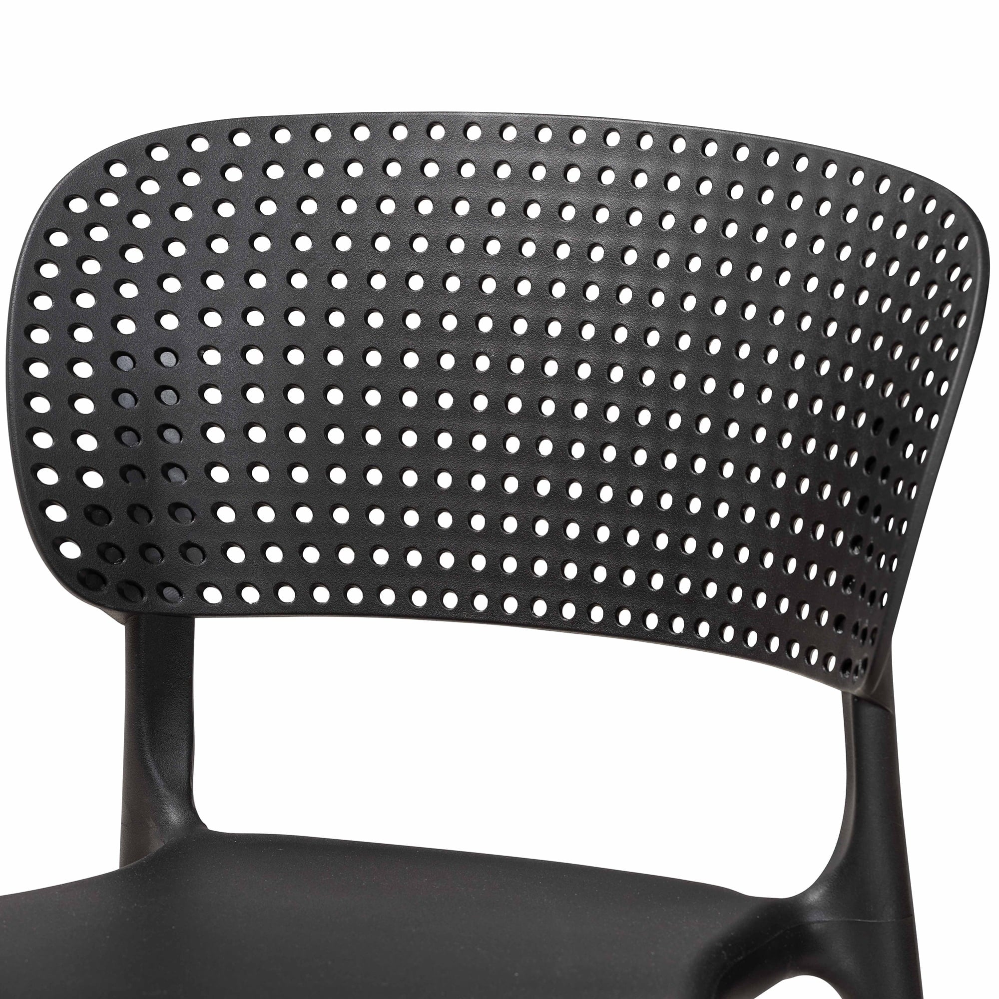 Black Finished Polypropylene Plastic 4-Piece Stackable Dining Chair Set J5588