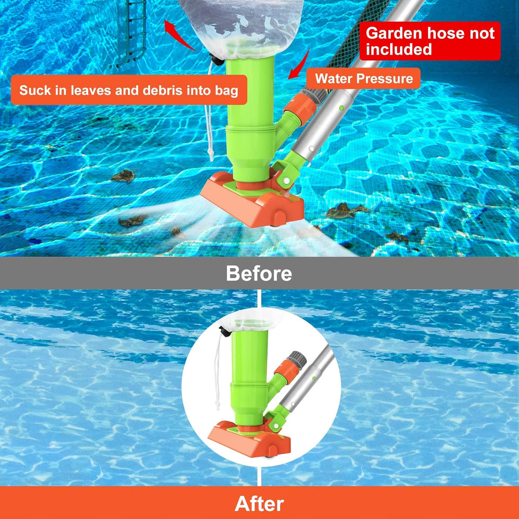 68 Portable Handheld Pool Vacuum Cleaner with 4 Section Poles D571