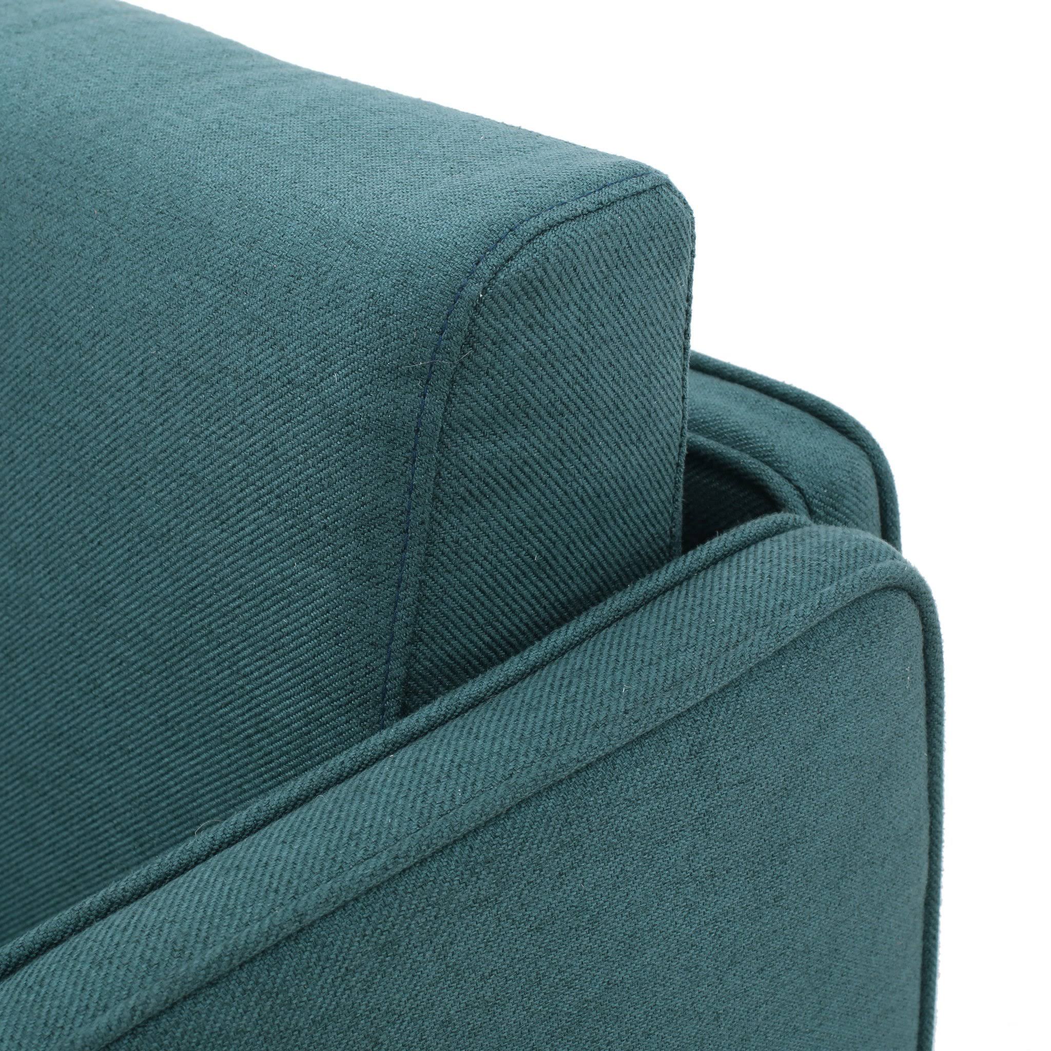Dark Teal Fabric Loveseat R60121