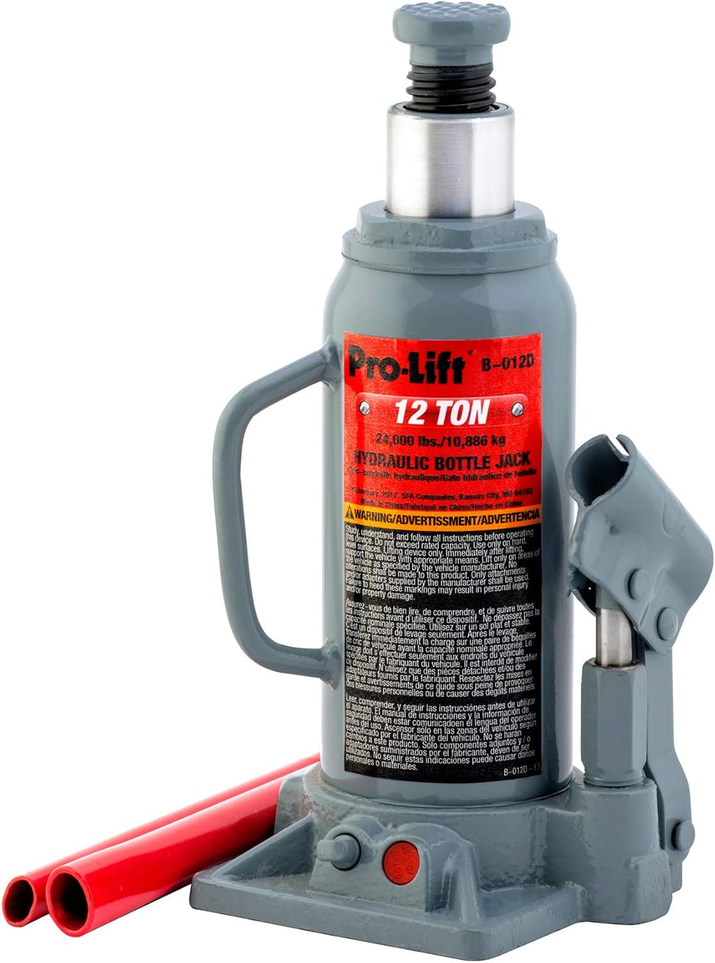Grey Hydraulic Bottle Jack 12 Ton Capacity Pack of 2 T61743