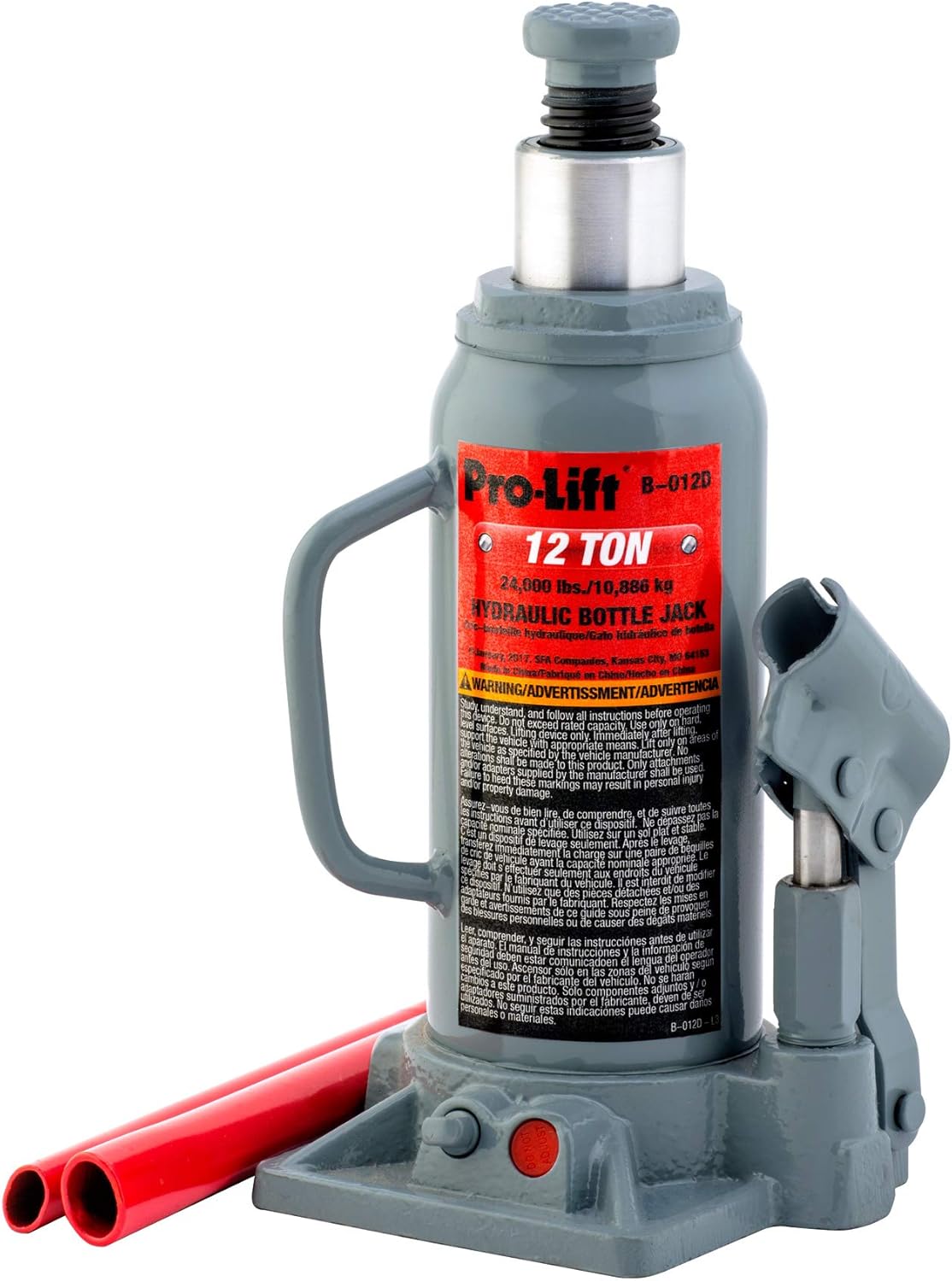 Grey Hydraulic Bottle Jack 12 Ton Capacity Pack of 2 T61743