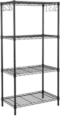 5-Shelf Steel Wire Shelving Unit with 8-Hook, Black, Pack of 2 G229