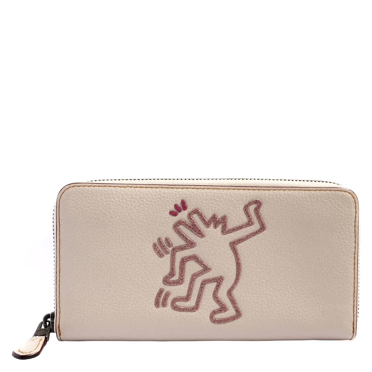 Chalk Leather Accordion Zip Wallet C272182