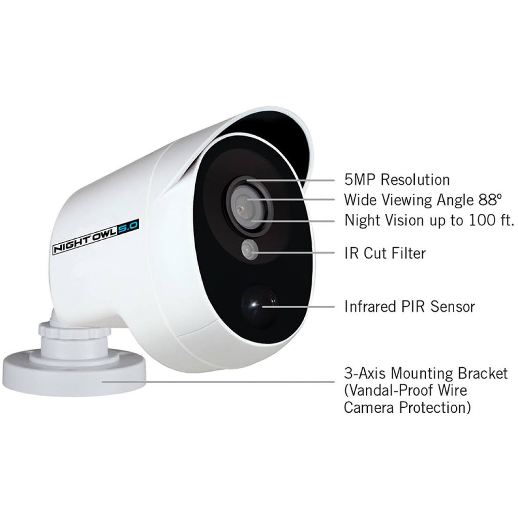 8-Channel DVR with 8 Outdoor Cameras Night Vision Wired 2 TB I40268