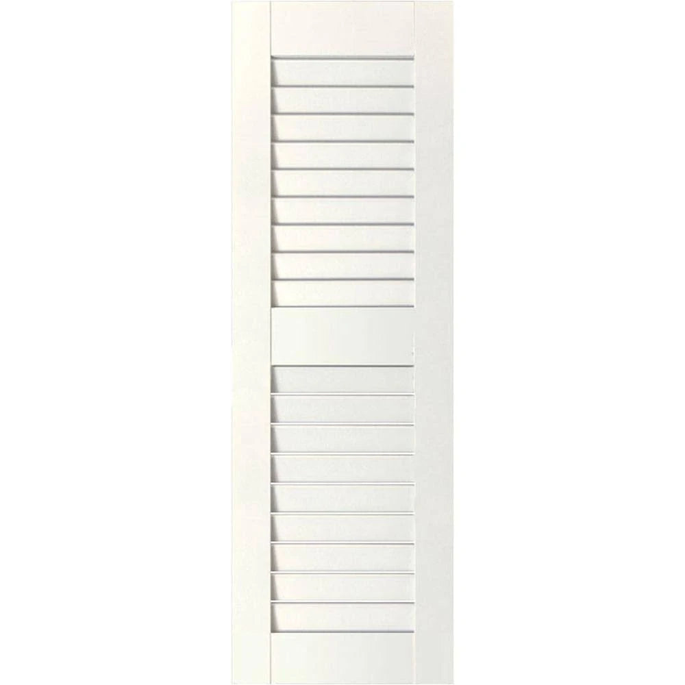 White Louvered Shutters Pair Q48914