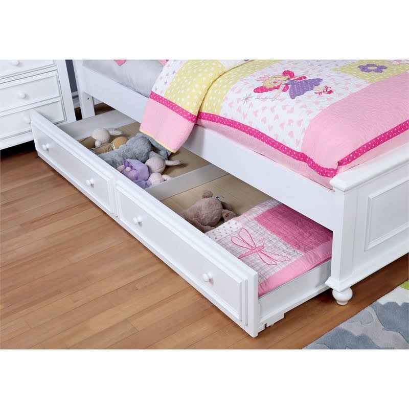 White Faux Leather Full Bed B488374