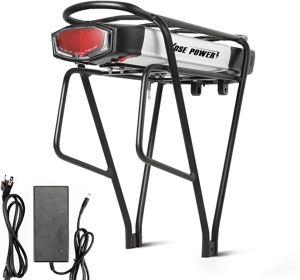 Ebike Battery 36V13Ah 48V10.4Ah Rear Rack with Charger and Tail Light C72955
