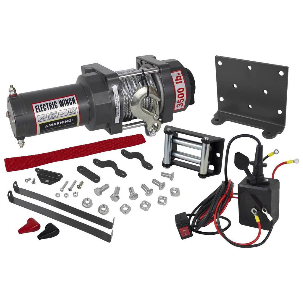 3500lb ATV Winch Assembly 1.21hp 166:1 Gear Ratio W2494