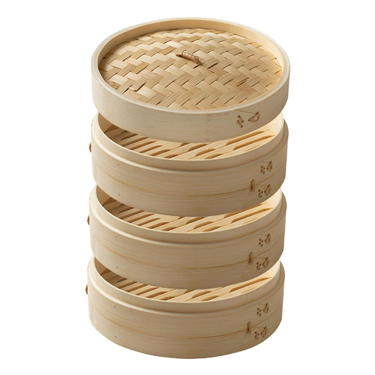 Bamboo Steamer Basket 3 Tier Dia 25.4cm Q8260