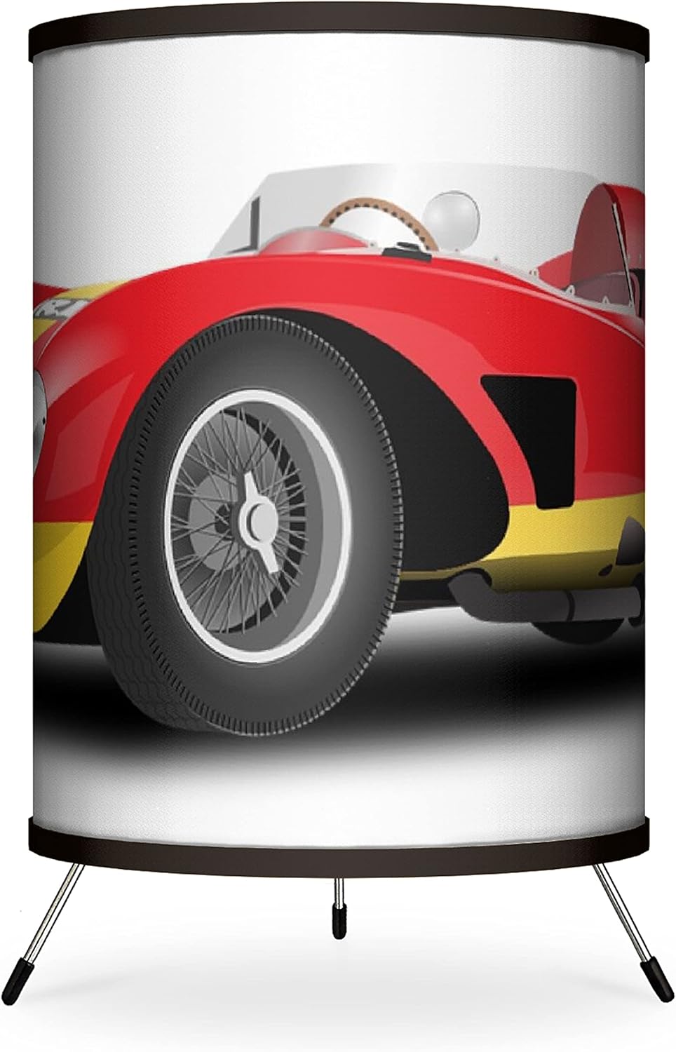 Black Race Car Printed Tripod Table Lamp C115