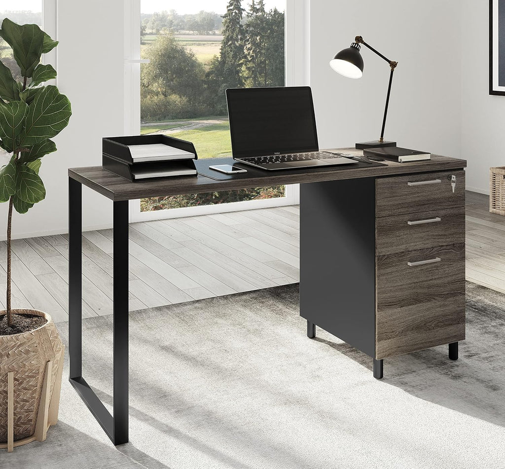 47 Inch Computer Desk with 3 Detachable Locked Drawers N3488