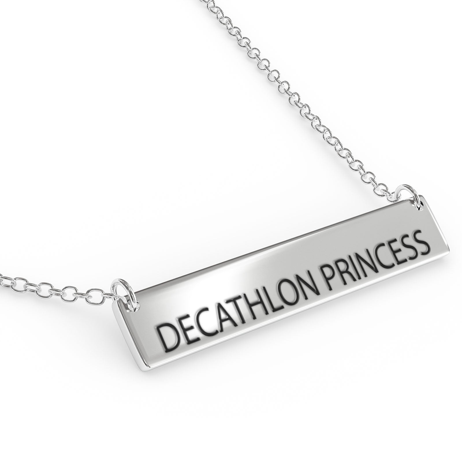 Princess Bar Pendant Necklace Sterling Silver P51460