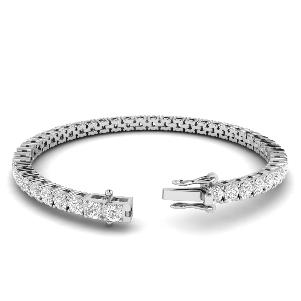 18k White Gold Plated Tennis Bracelet 4MM with Round Moissanite E50528