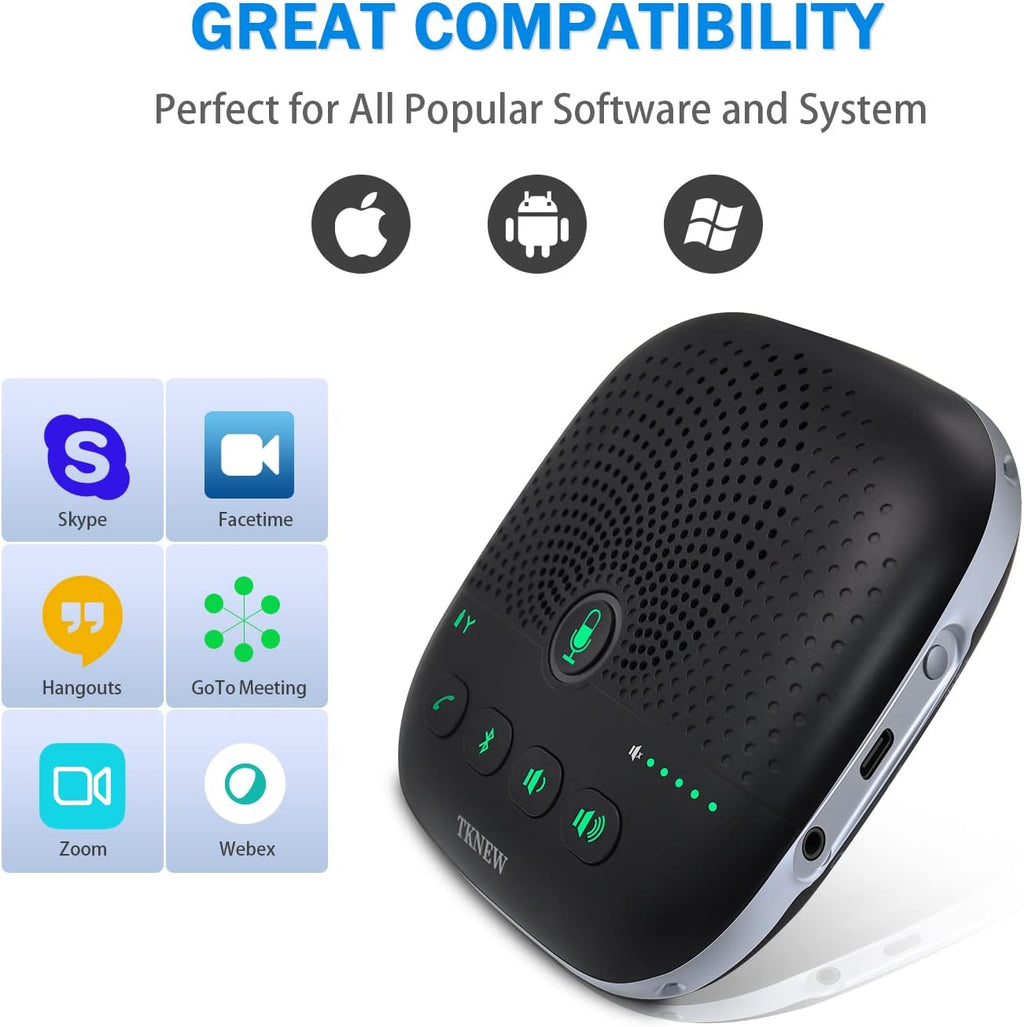 Bluetooth Speakerphone Conference Speaker with 4 Noise Cancellation Mics, Pack of 2 K5691