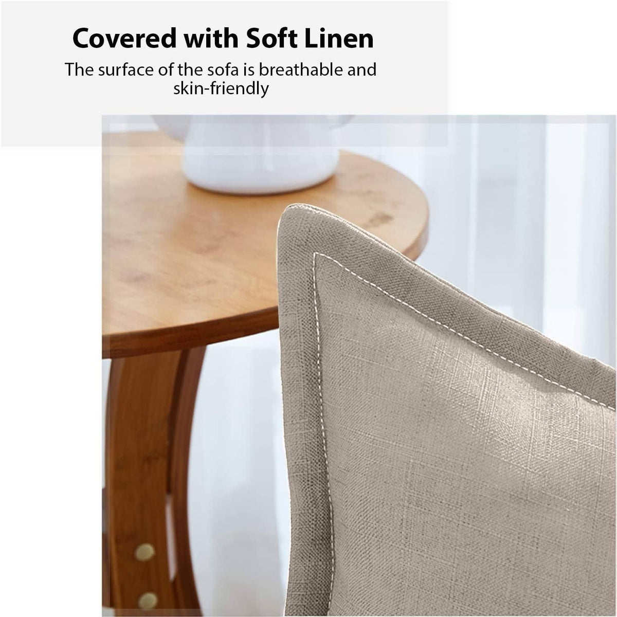 Beige Adjustable Folding Sofa Bed V6083