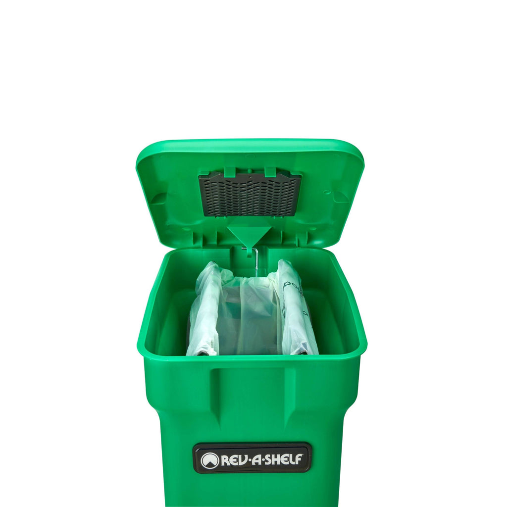 Aluminum 35 qt. Waste Container Pull-Out with Black Compost Bin U799113
