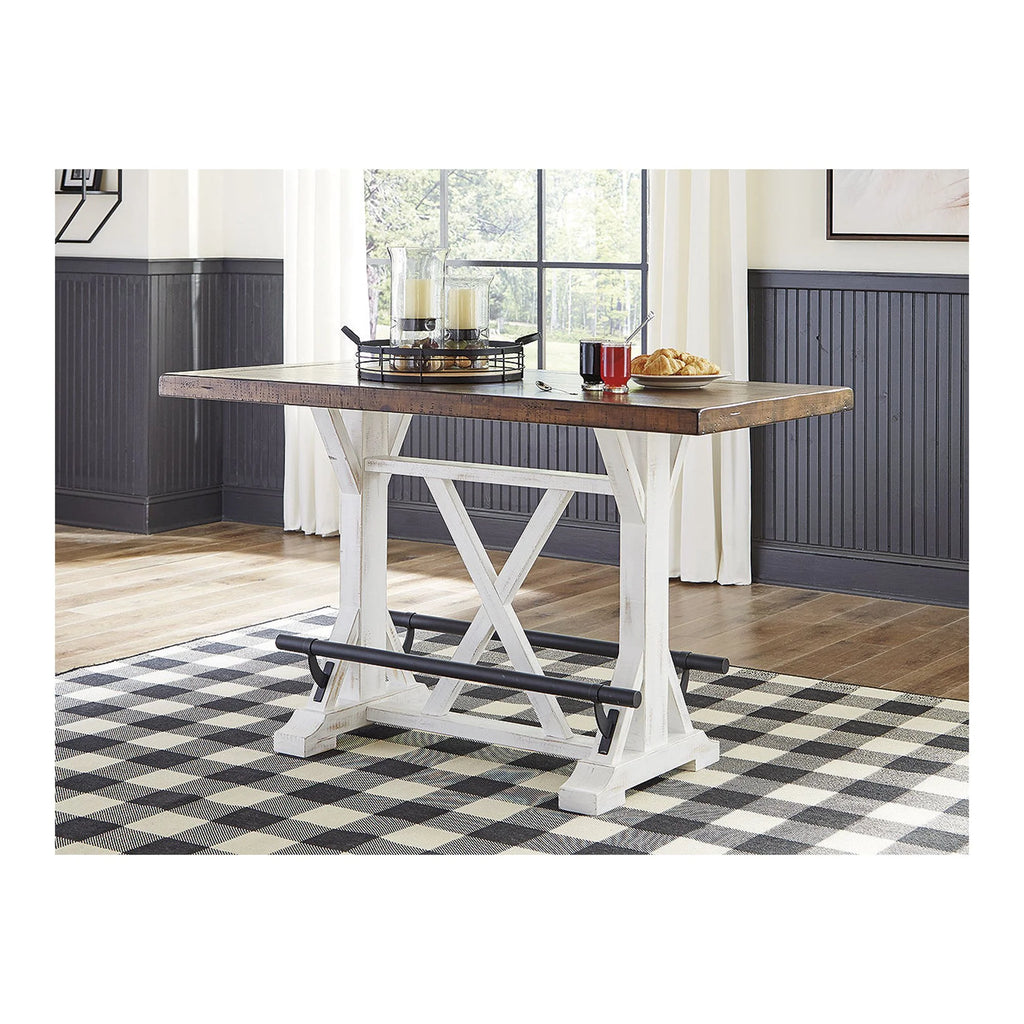 White/Brown Counter Height Dining Table R1414