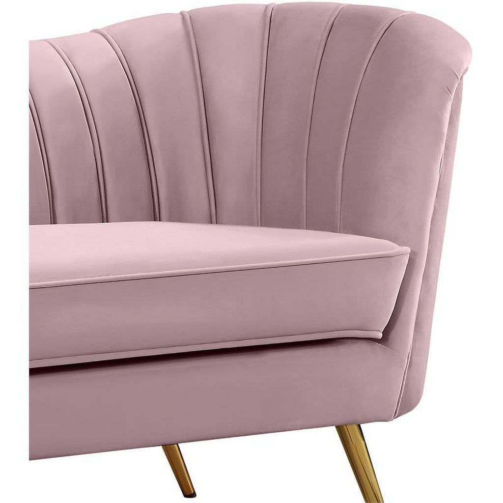 3-Piece Set with Accent Chair Loveseat and Sofa in Pink and Gold S131