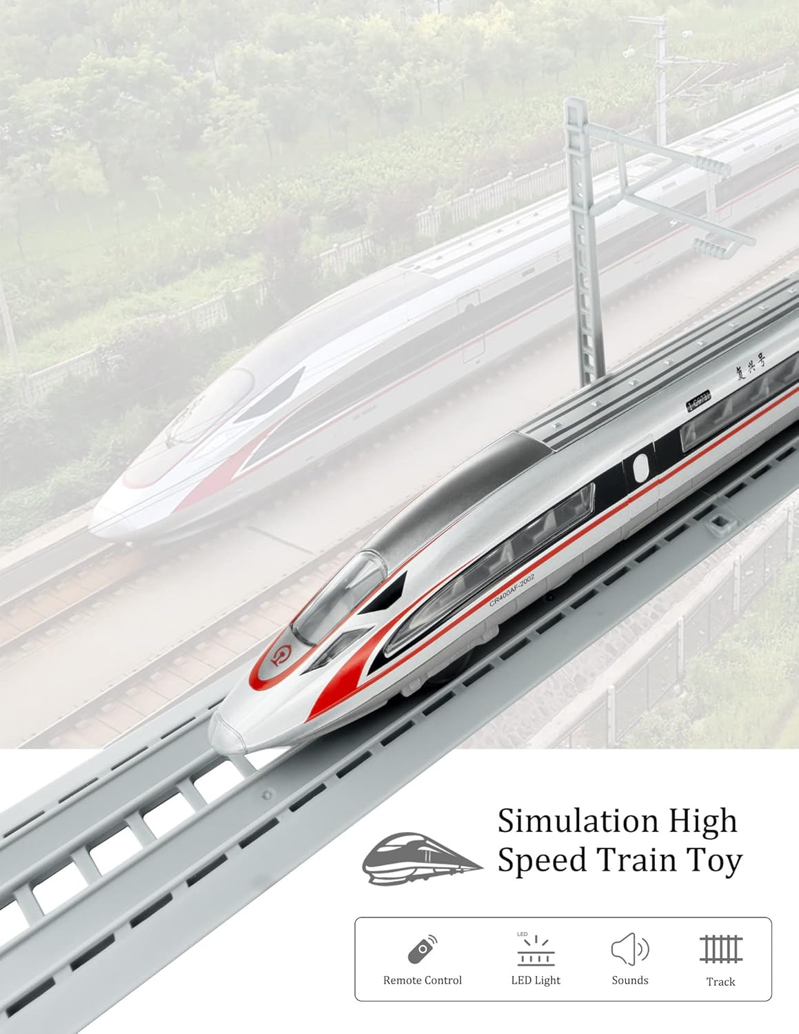 Electric Bullet Train Sets with Tracks Pack of 2 W12995