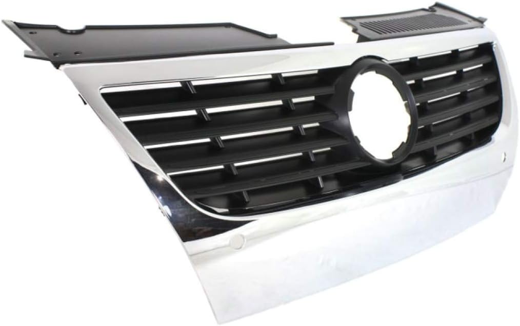 Chrome Shell Grille Assembly with Black Insert for Volkswagen Passat 2006-2010 I450