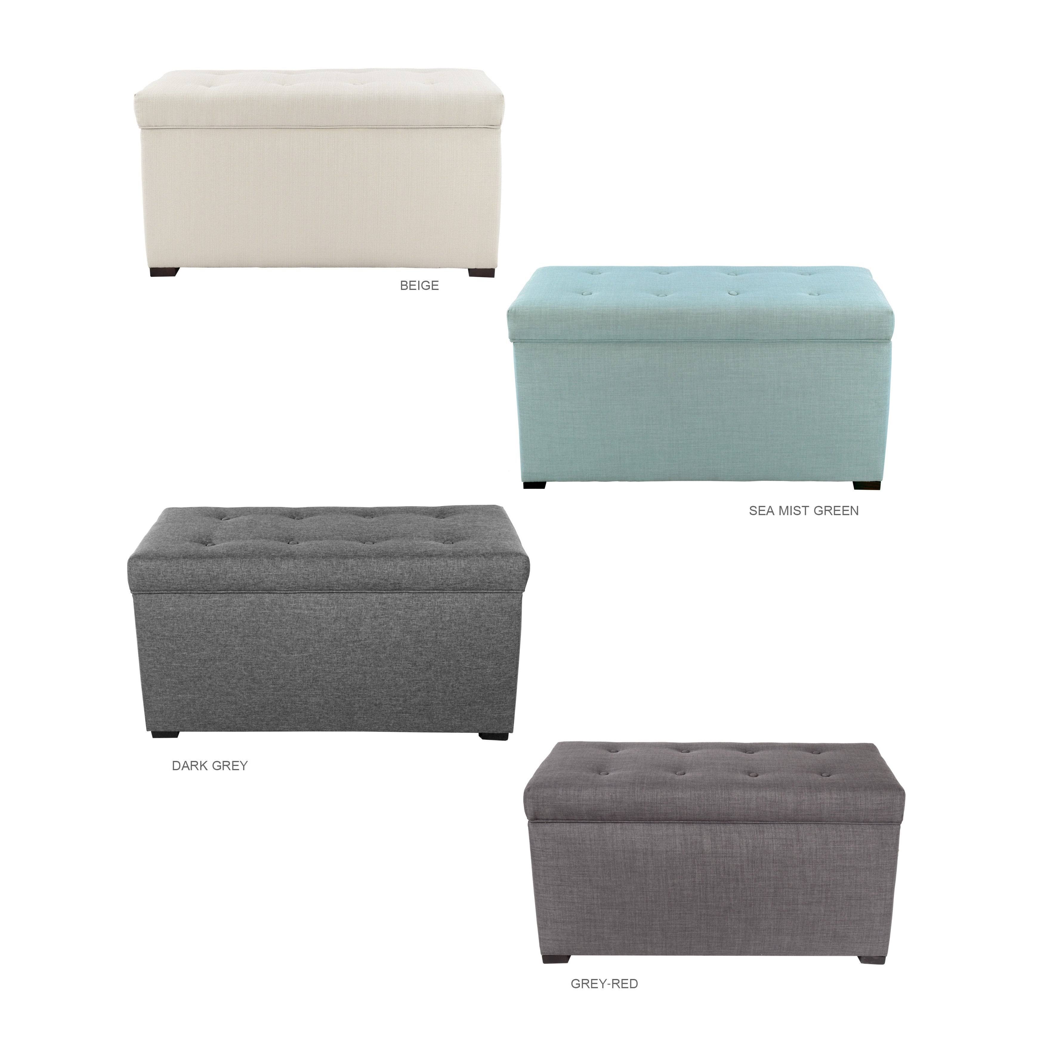 Tufted Storage Bench Gray P595061