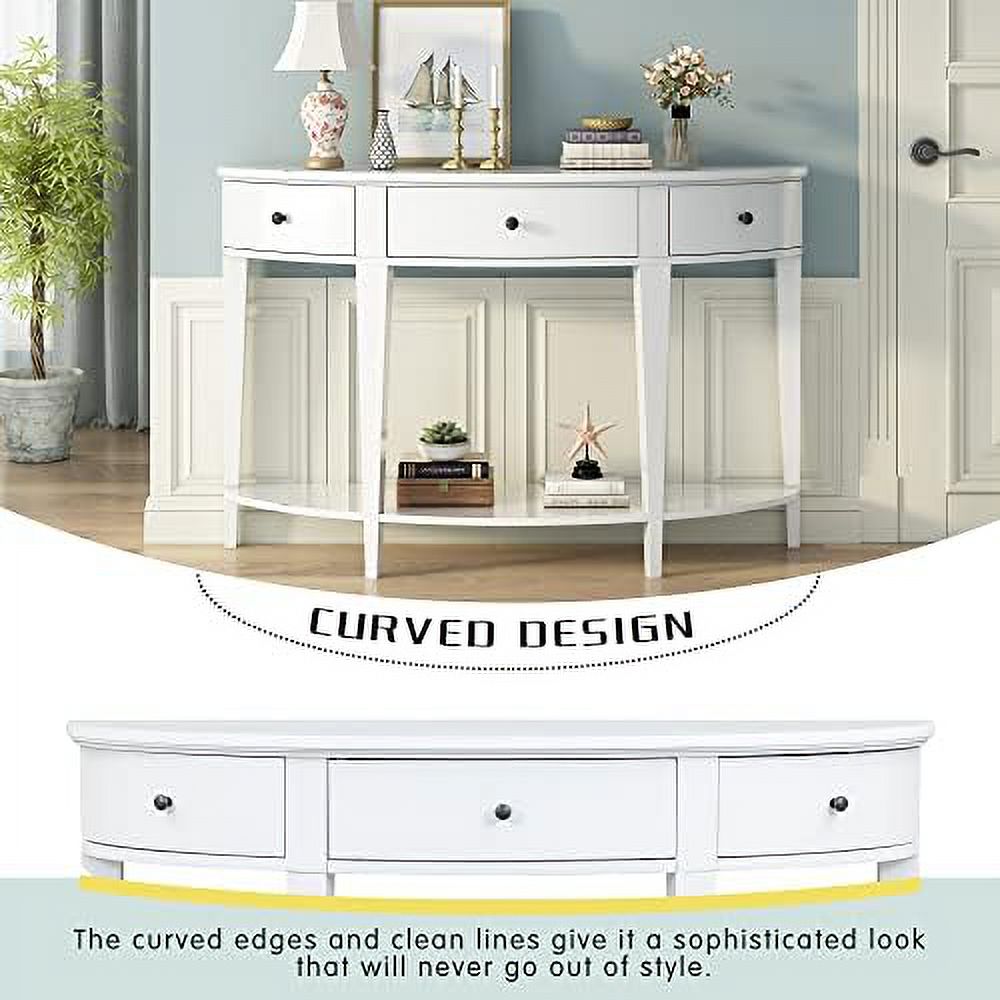 Retro Console Table with 3 Drawers Solid Wood Espresso U694455
