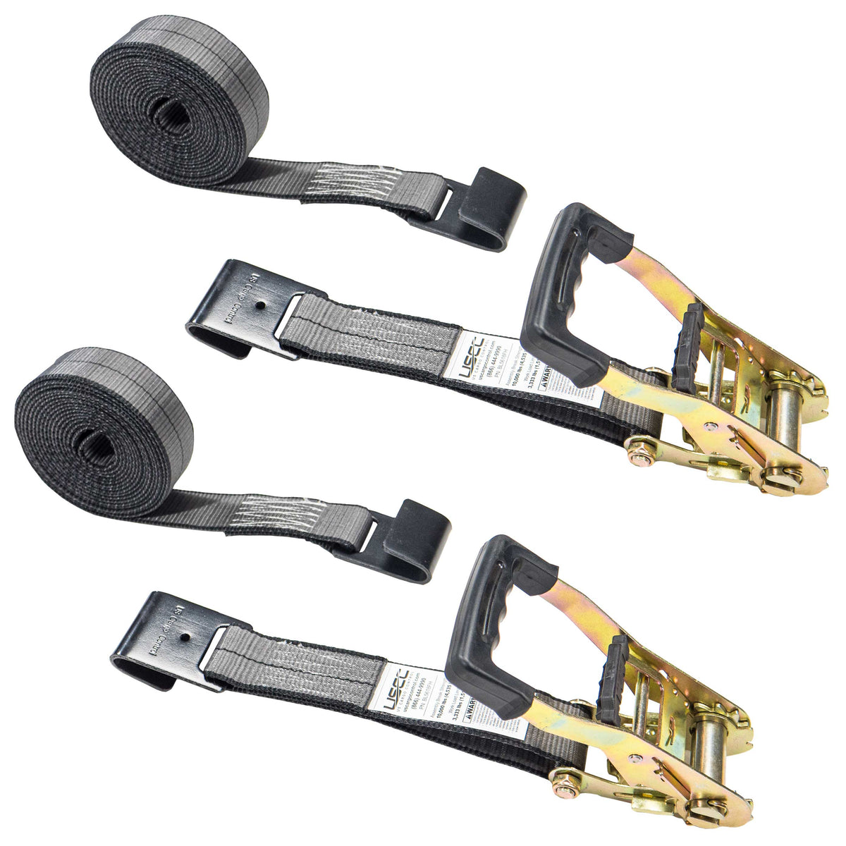 BlackLine Ratchet Strap with Black Flat Hooks and Black Ratchet O57640