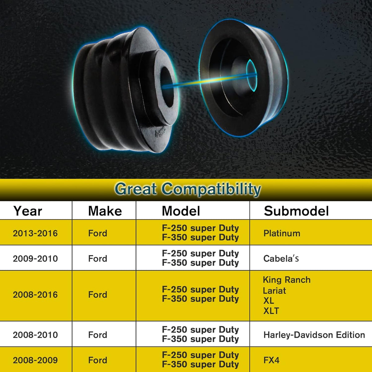 18Pcs Black Polyurethane Body Mount Bushing Kit B279216