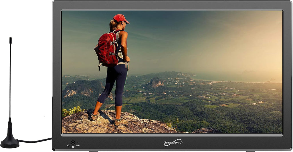 13 Portable Widescreen LED TV with USB/SD Inputs, HDMI, FM Radio, Rechargeable Battery A84102