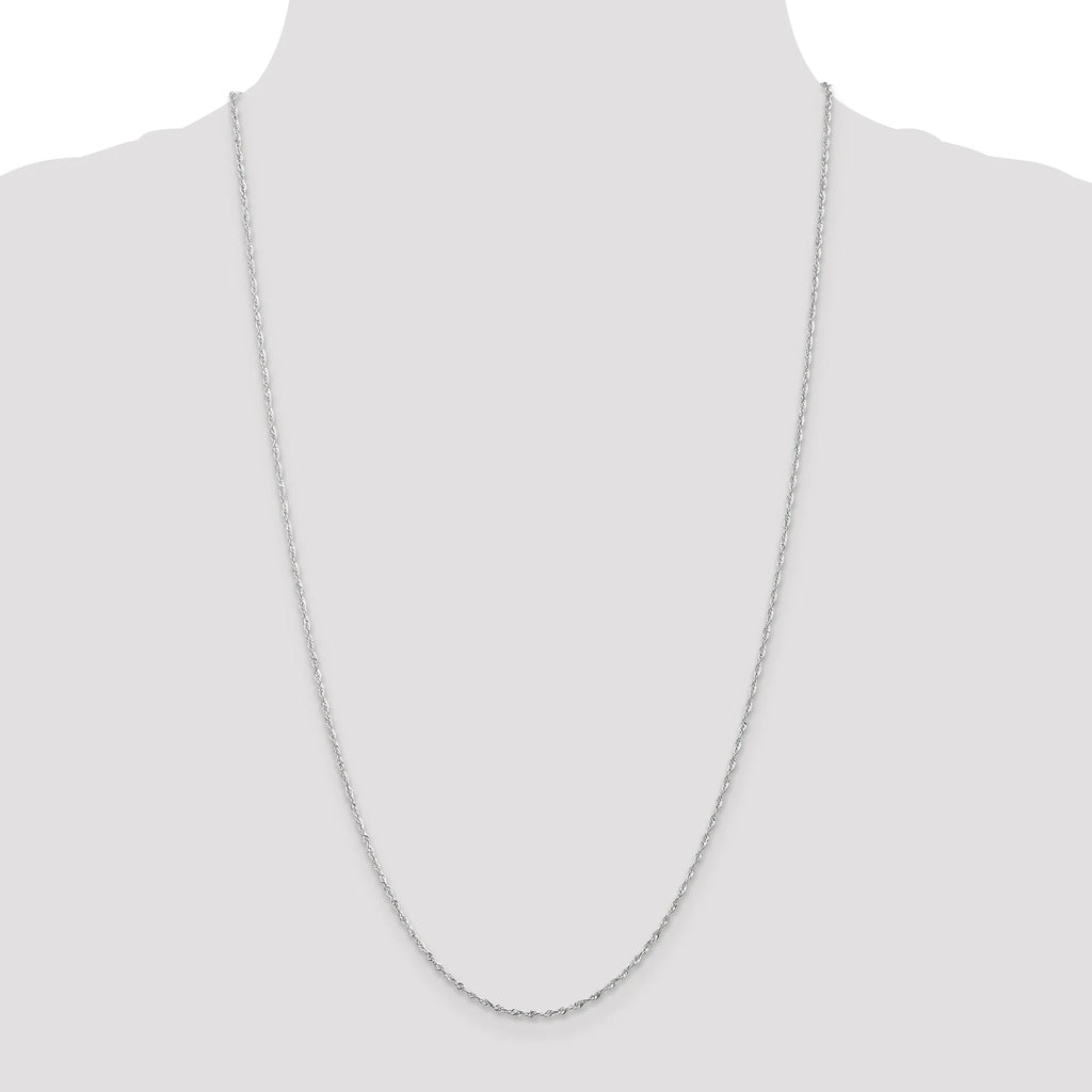 10K White Gold Diamond-Cut Rope Chain N7319