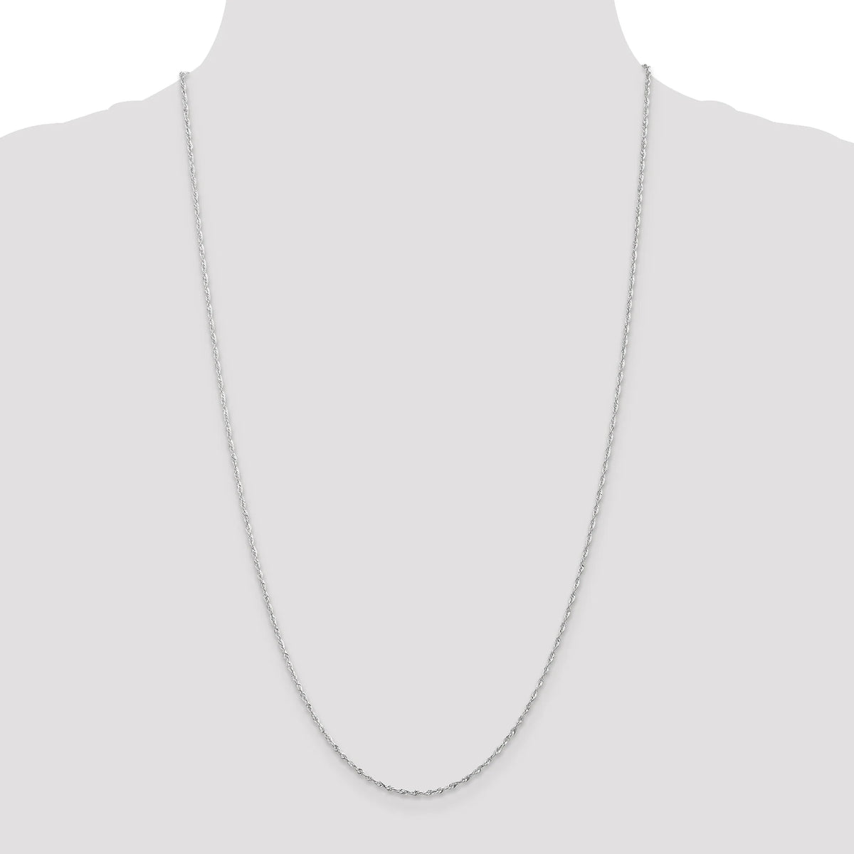 10K White Gold Diamond-Cut Rope Chain N7319