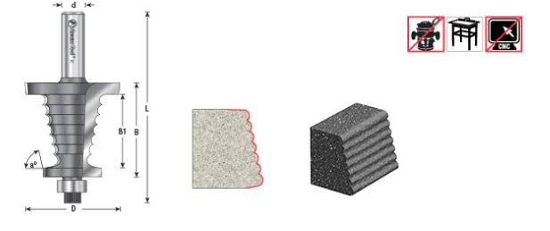 Carbide Tipped Tapered Reed Solid Surface 2 Dia x 2 inch x 78 Deg x 1/2 Shank F793565