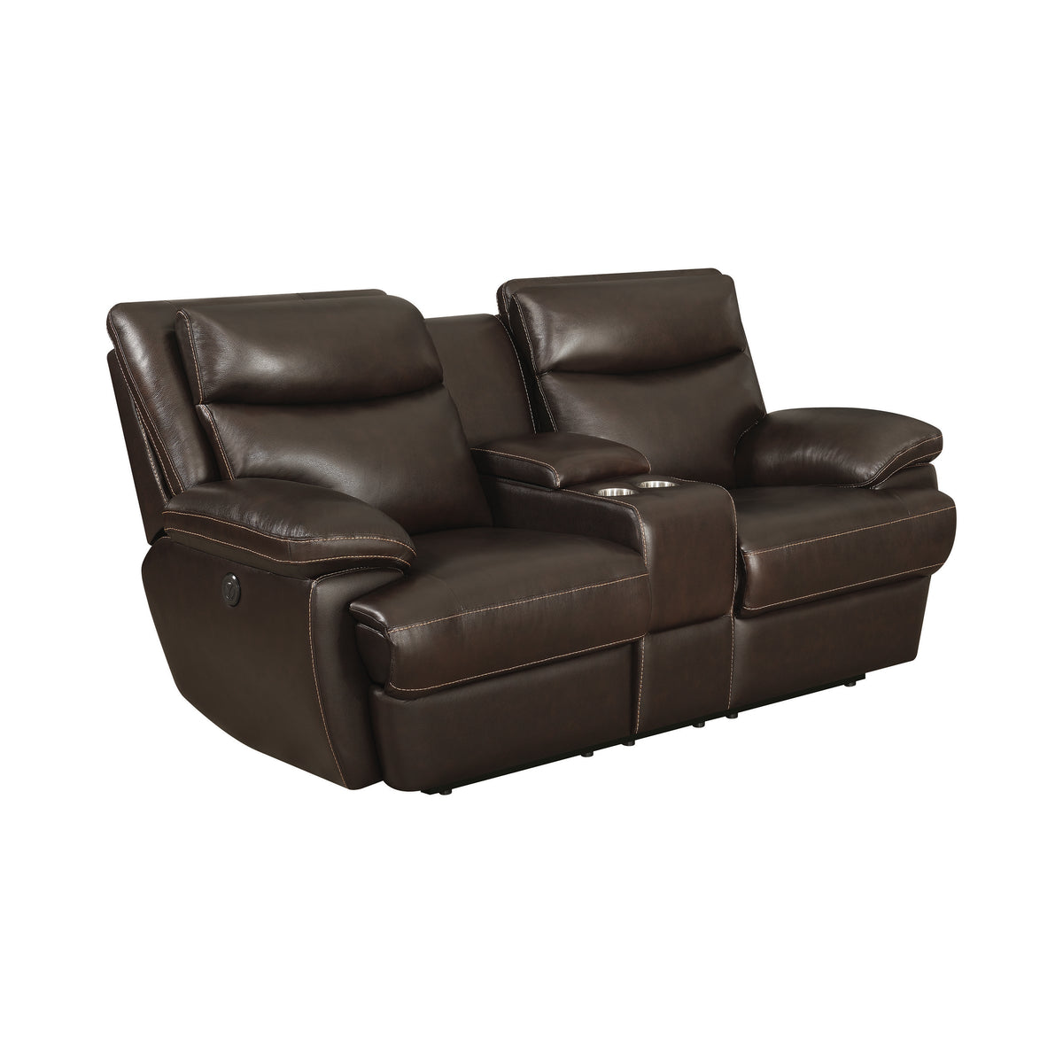 Espresso Upholstered Power Loveseat P678161