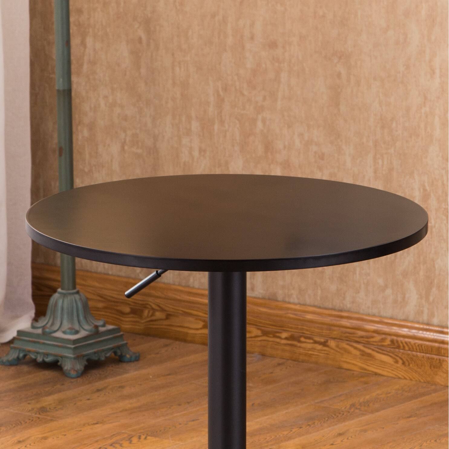 Black Round Adjustable Height Metal Bar Table W263