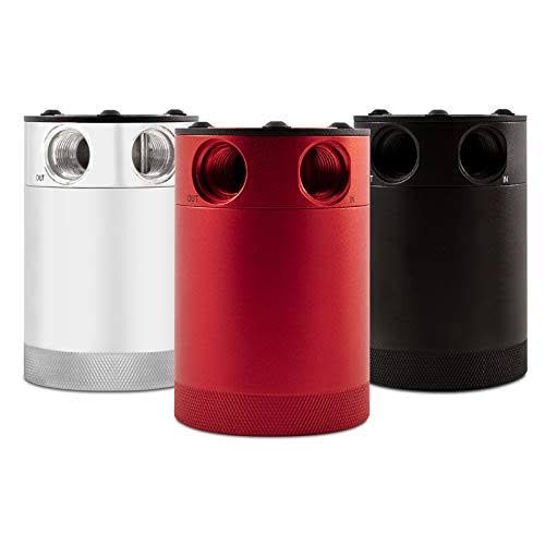 Compact Baffled Oil Catch Can, 2-Port, Red F8685