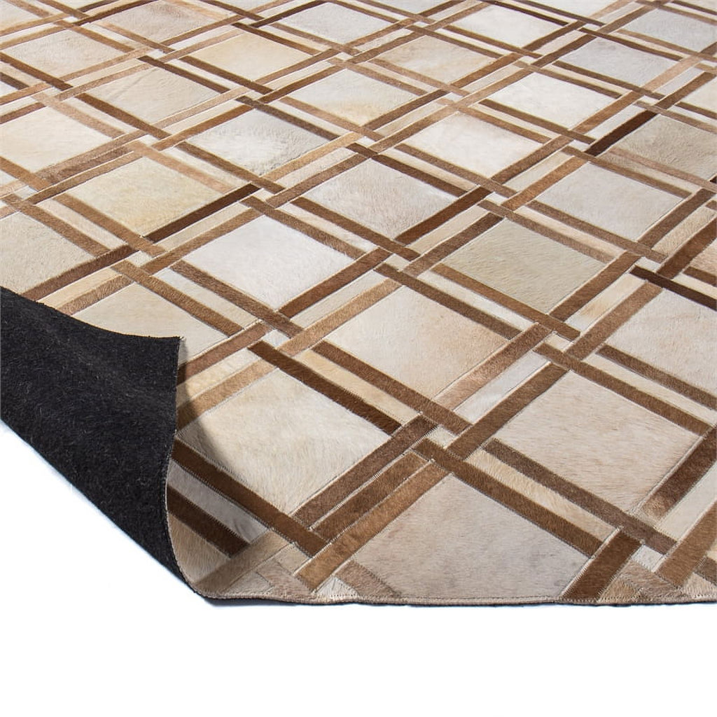 48" x 72" Rectangular Leather Area Rug in Camel O389913