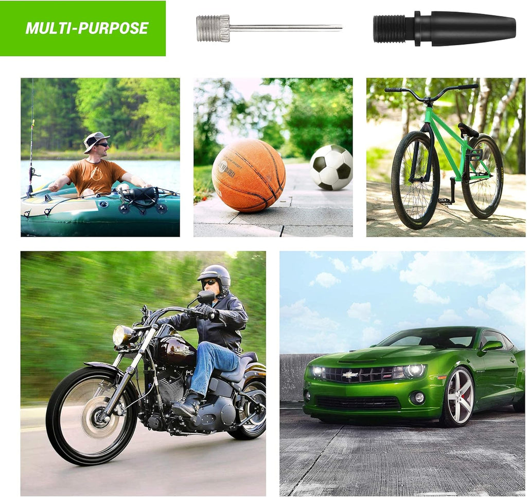 Portable Air Compressor Tire Inflator AC/DC Electric Pump with Analog Pressure Gauge N837031