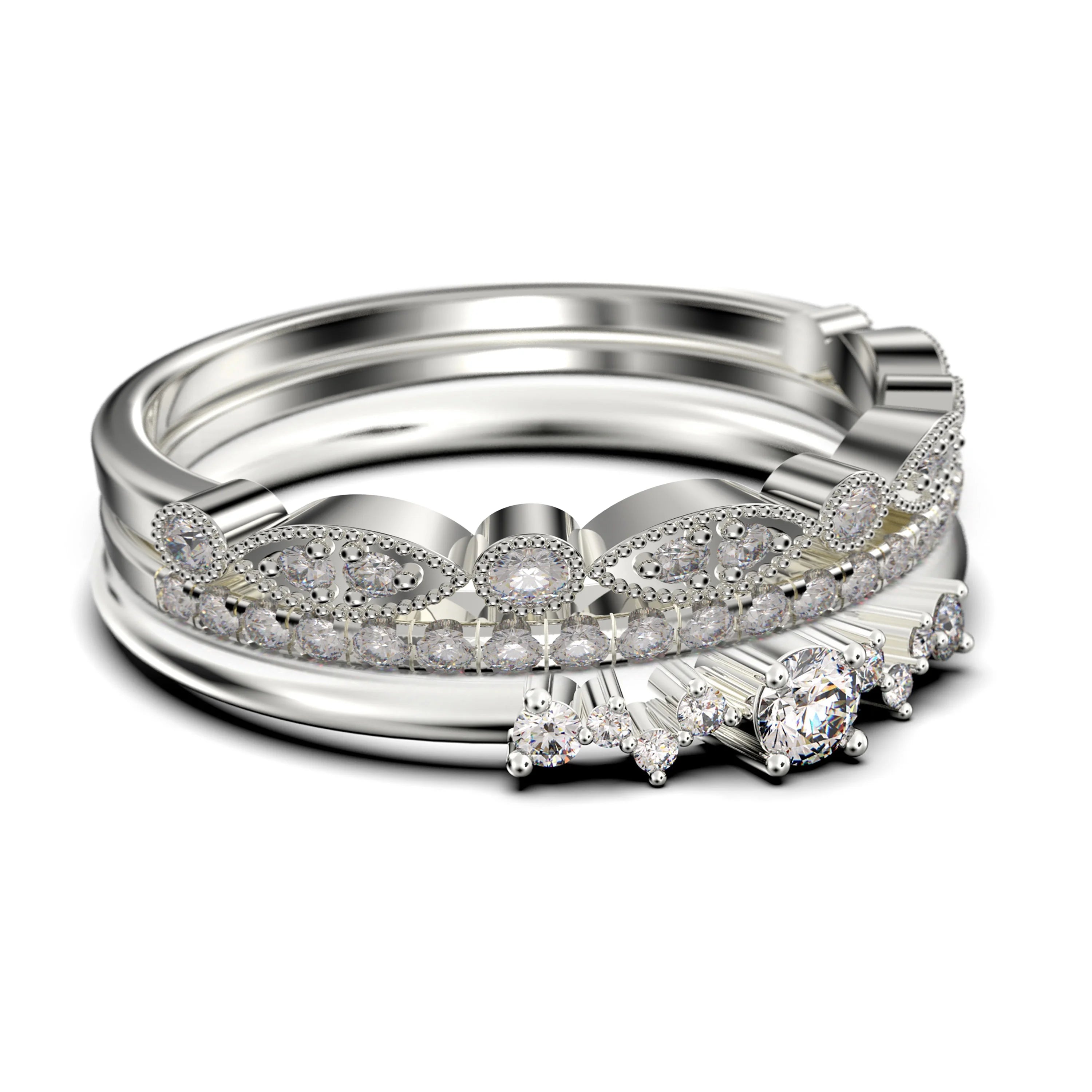 1.60 Carat Round Cut Moissanite Engagement Ring in 925 Sterling Silver With 18k White Gold Plating Z87255