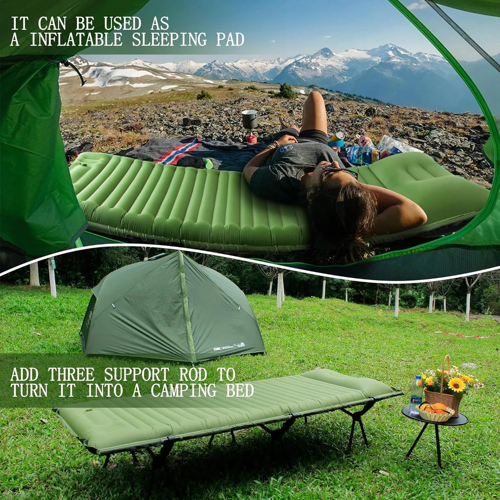 Army Green Camping Cot with Support Air Bed M46031