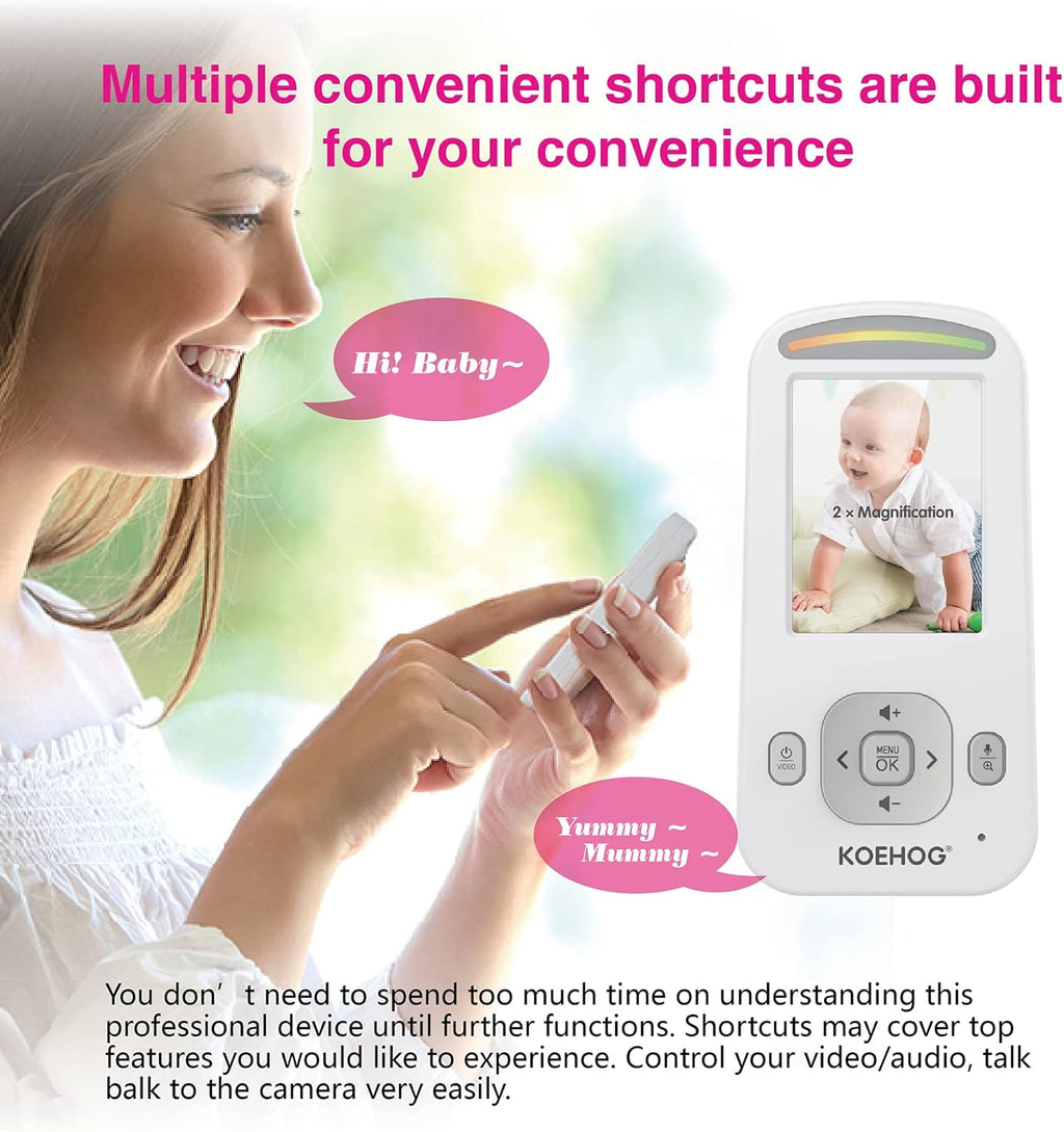 Video Baby Monitor with 2 Digital Cameras 1,000ft Range 2-Way Talk Temperature Display Day/Night Vision P3914