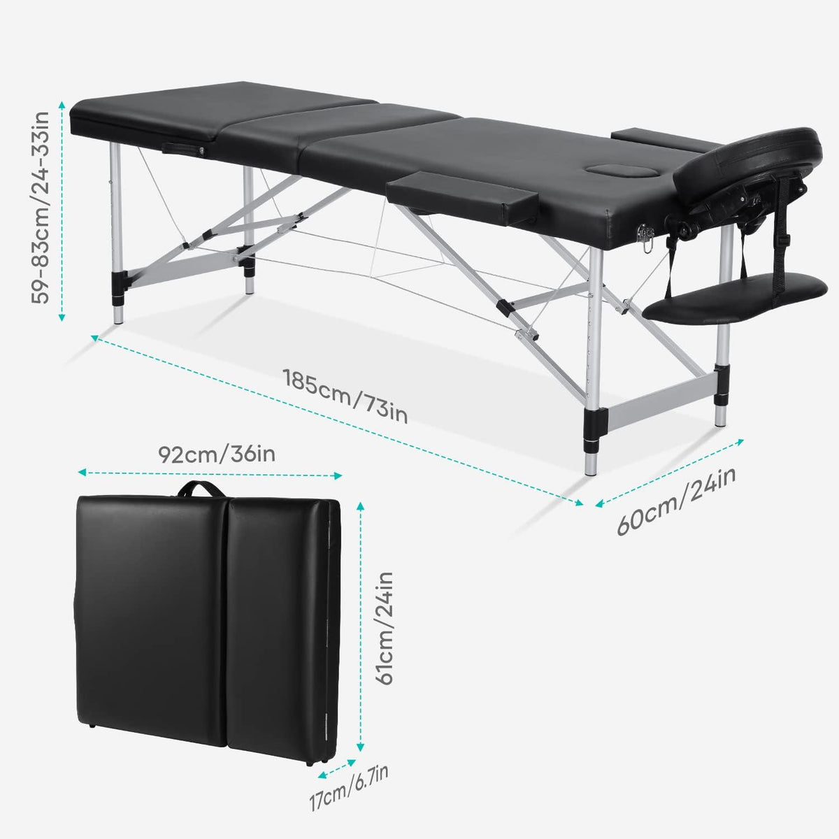 Portable Massage Table with Carrying Case V741