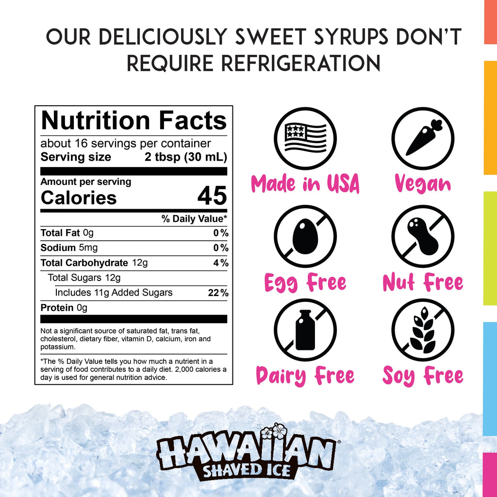 White Shaved Ice Machine Party Package with 3 Syrups and Supplies N511