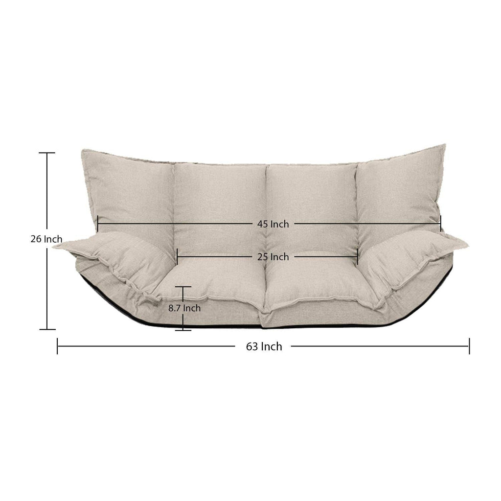 Beige Adjustable Folding Sofa Bed V6083