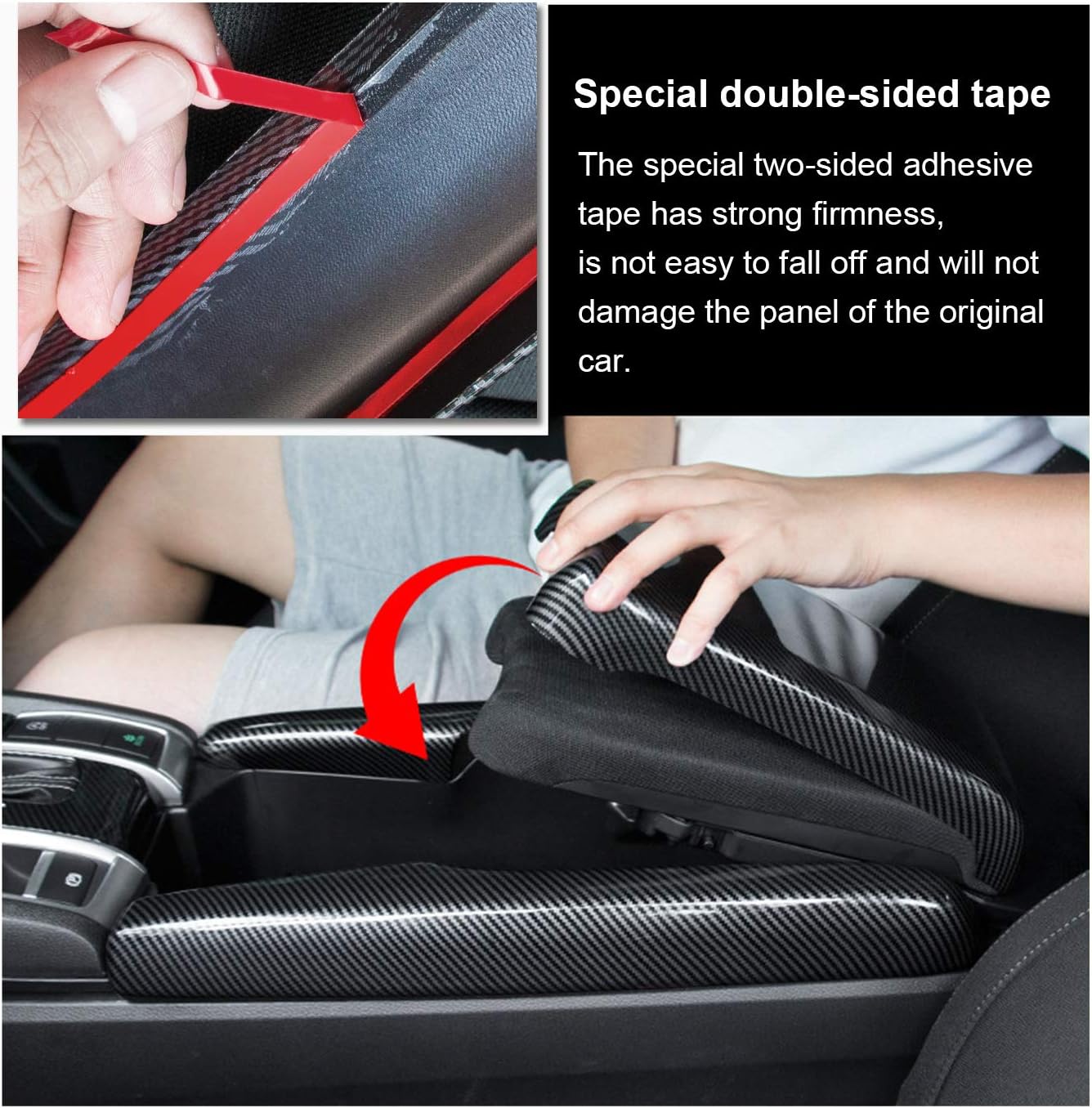 Carbon Fiber Center Console Armrest Cover O213