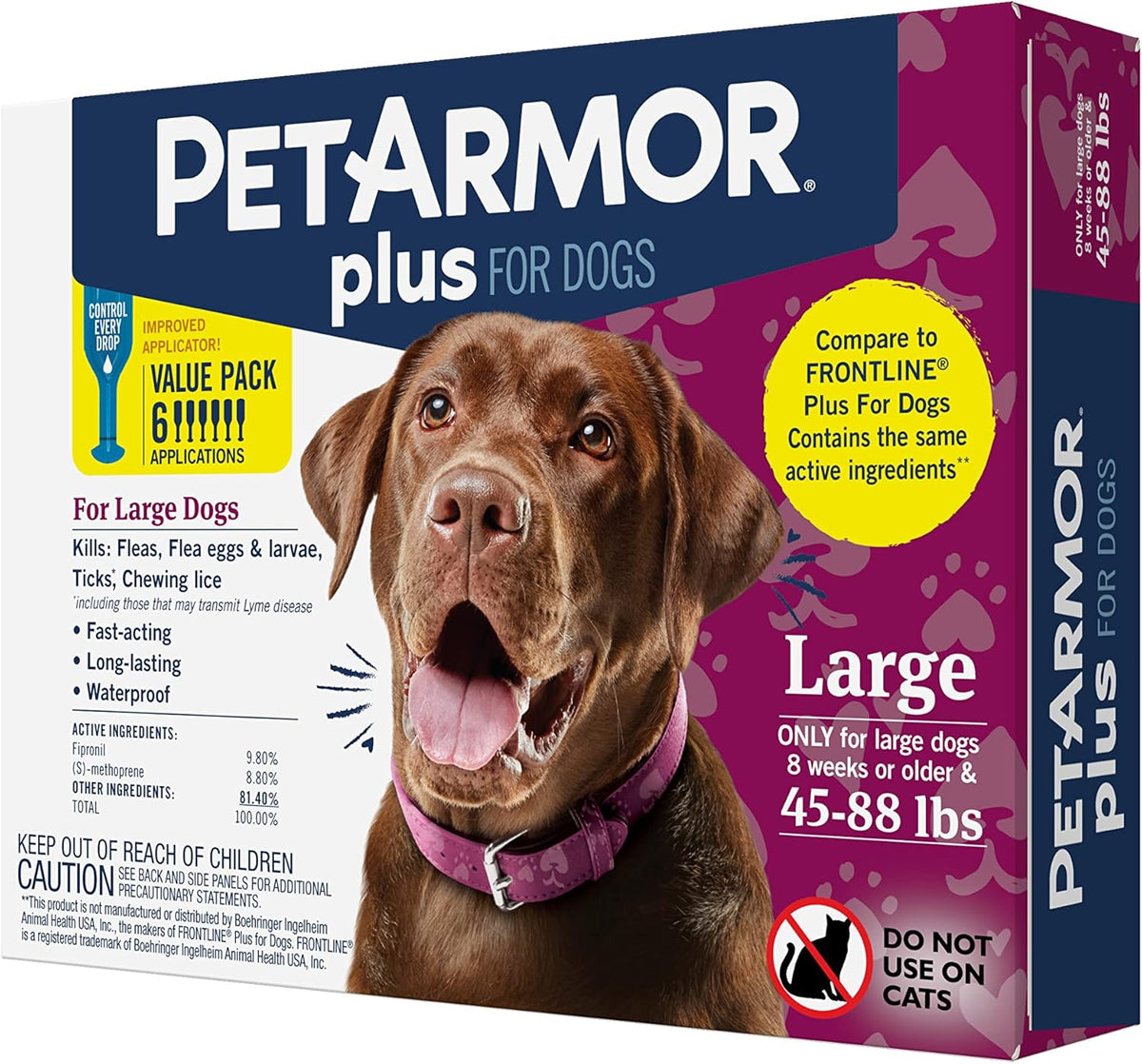 PETARMOR Plus Topical Flea and Tick Prevention for Dogs, 6 Count Pack of 2 A579