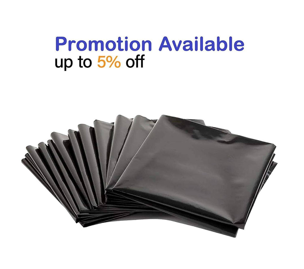 500 Pack Black Poly Heavy Duty Trash Bags 33 Gal V3315