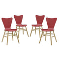 Red Wood Set of 4 Dining Side Chair S258215