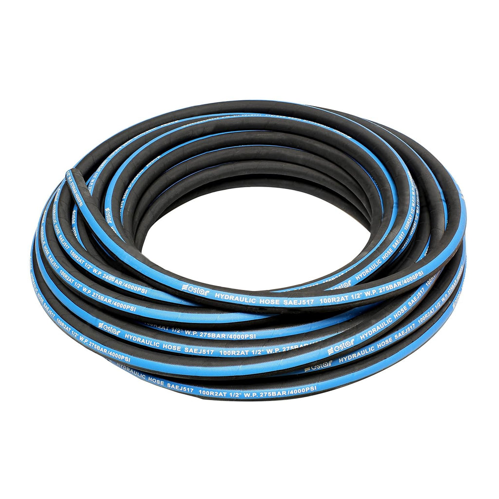 1/2 Inch x 100 Foot Hydraulic Hose with Rubber Protector Sleeve, 4000 PSI S31817