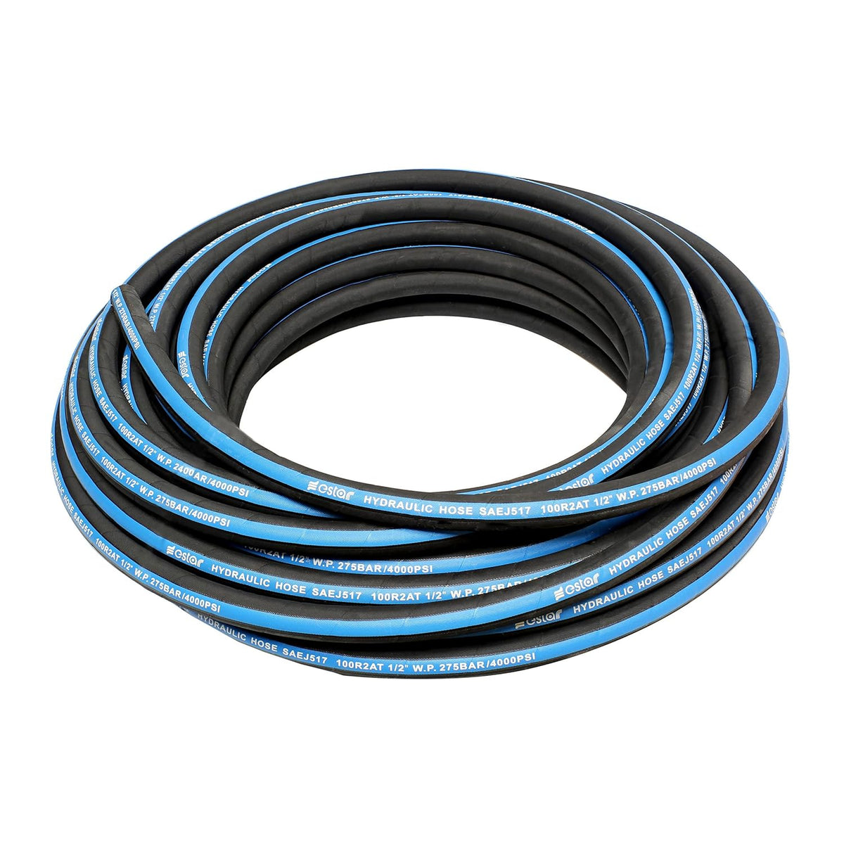 1/2 Inch x 100 Foot Hydraulic Hose with Rubber Protector Sleeve, 4000 PSI S31817